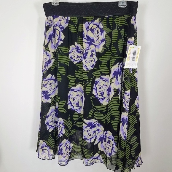 New LulaRoe Lola Floral Flowing Skirt Sz L - Picture 1 of 2